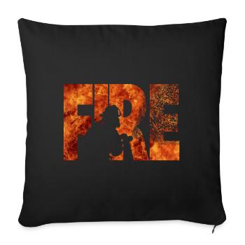 Firefighter - Sofa pillowcase 17,3'' x 17,3'' (45 x 45 cm) - black - Front
