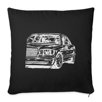 W126 Dirty Vintage Style - Sofa pillowcase 17,3'' x 17,3'' (45 x 45 cm) - black - Front