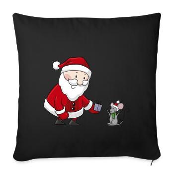 Süßer Comic Weihnachtsmann - Housse de coussin décorative 45 x 45 cm - noir - Devant