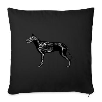 Hunde-Skelett - Sofakissenbezug 45 x 45 cm - Schwarz - Vorne