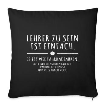 Lehrer Schule Fahrradfahren Lustig - Sofakissenbezug 45 x 45 cm - Schwarz - Vorne