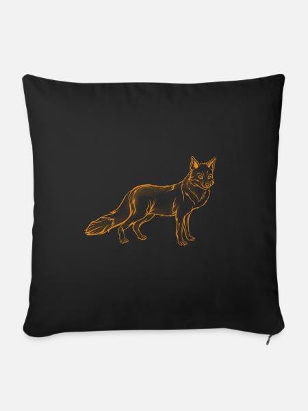 Fuchs - Sofakissenbezug 45 x 45 cm - Schwarz