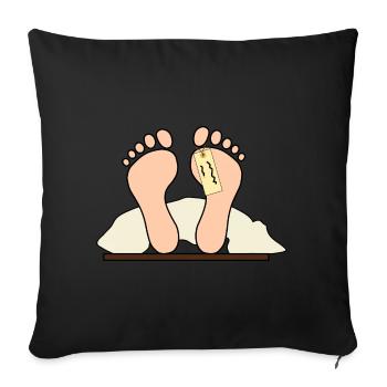 Couverture d'étiquette de pieds - Housse de coussin décorative 45 x 45 cm - noir - Devant