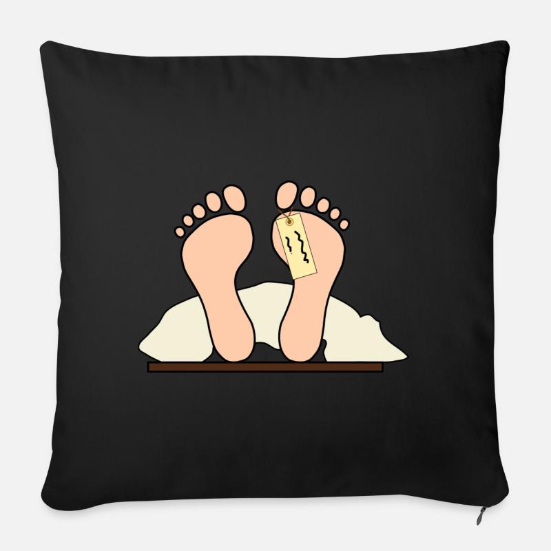 Füsse Füße Etikett Decke - Sofakissenbezug 45 x 45 cm - Schwarz