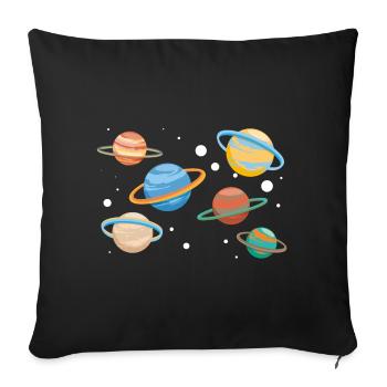 Saturn Planeten - Sofakissenbezug 45 x 45 cm - Schwarz - Vorne