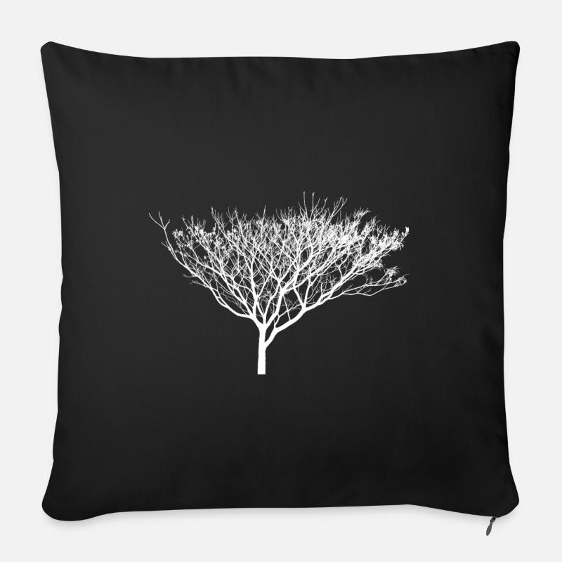 schöner weißer Baum - Sofakissenbezug 45 x 45 cm - Schwarz