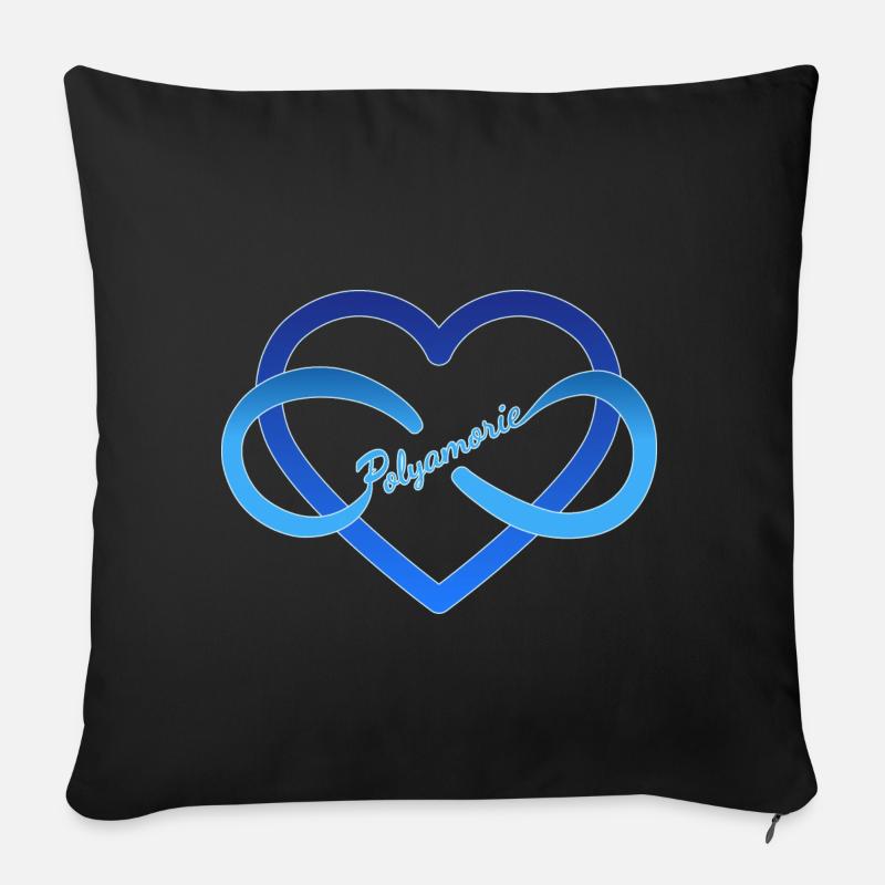 Polyèdre polyamour - Housse de coussin décorative 45 x 45 cm - noir