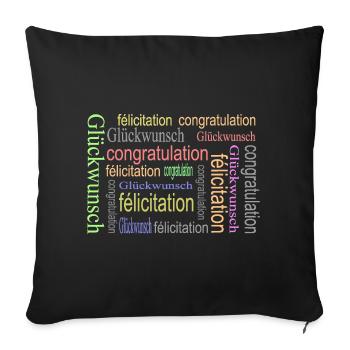 félicitation - Housse de coussin décorative 45 x 45 cm - noir - Devant