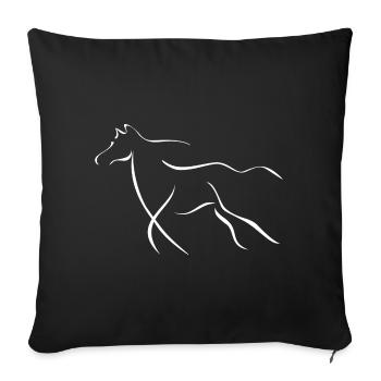 Elegant horse - Sofa pillowcase 17,3'' x 17,3'' (45 x 45 cm) - black - Front