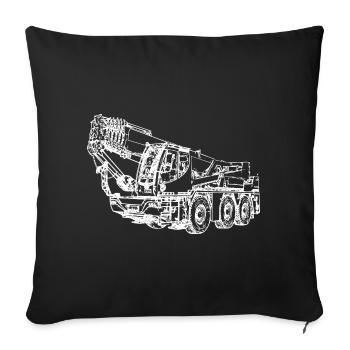 City crane mobile crane crane - Sofa pillowcase 17,3'' x 17,3'' (45 x 45 cm) - black - Front