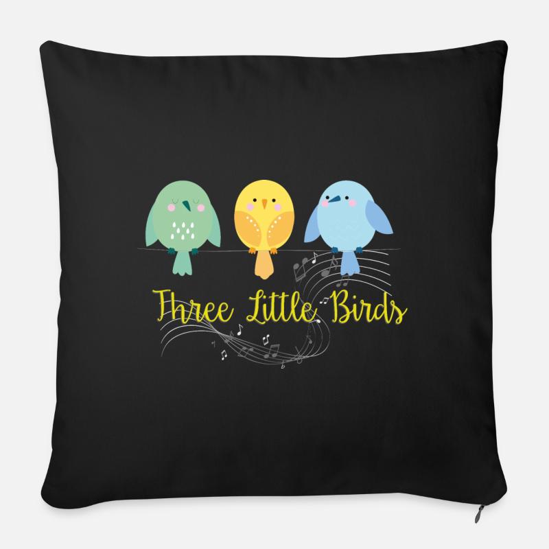 Petits oiseaux 2 - Housse de coussin décorative 45 x 45 cm - noir