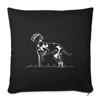 WEIMARANER chien de chasse debout chien de chasse Wilsigns - Housse de coussin décorative 45 x 45 cm - noir - Devant