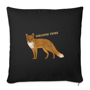 Schlauer Fuchs - Sofakissenbezug 45 x 45 cm - Schwarz - Vorne