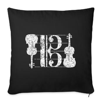 Alto Keys & Altos (Vintage White) Musiciens - Housse de coussin décorative 45 x 45 cm - noir - Devant
