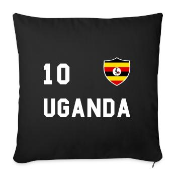 Uganda flag, gift - Sofa pillowcase 17,3'' x 17,3'' (45 x 45 cm) - black - Front