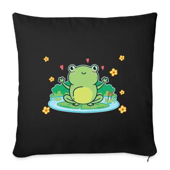 frog - Sofa pillowcase 17,3'' x 17,3'' (45 x 45 cm) - black - Front