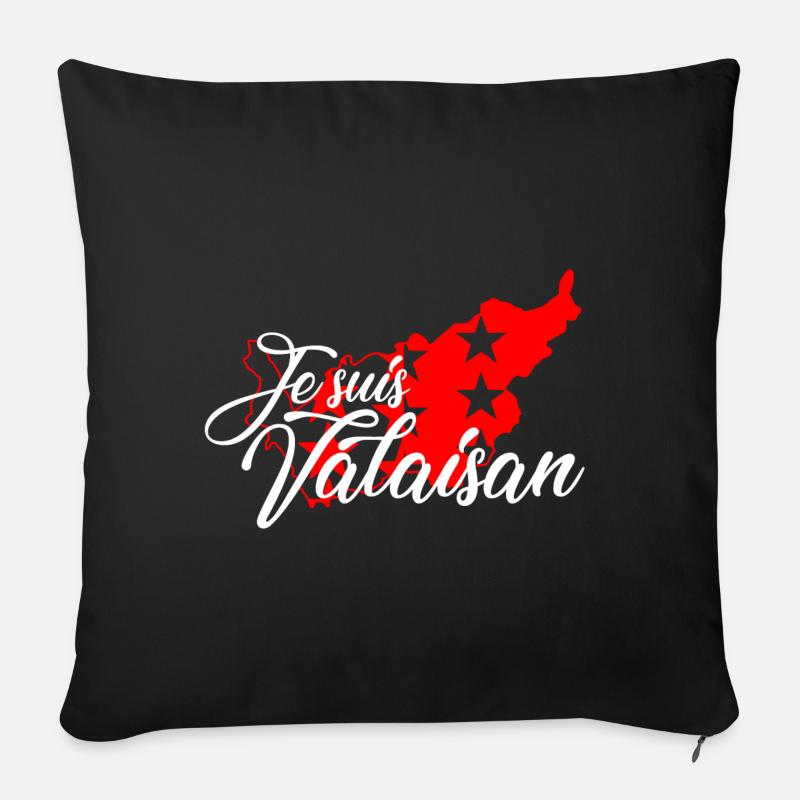 je suis valaisan - Housse de coussin décorative 45 x 45 cm - noir