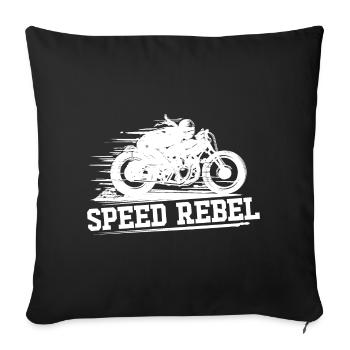 MOTORCYCLE BIKER SPEED REBEL - Sofa pillowcase 17,3'' x 17,3'' (45 x 45 cm) - black - Front
