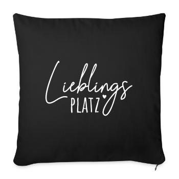 Lieblingsplatz - Sofakissenbezug 45 x 45 cm - Schwarz - Vorne
