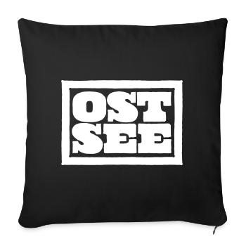 Ostsee Schriftzug Typo - Sofakissenbezug 45 x 45 cm - Schwarz - Vorne