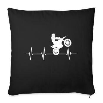 Motorcycle Heart Rate - Sofa pillowcase 17,3'' x 17,3'' (45 x 45 cm) - black - Front