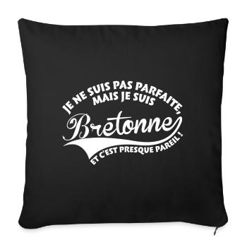 Parfaite Bretonne - Housse de coussin décorative 45 x 45 cm - noir - Devant
