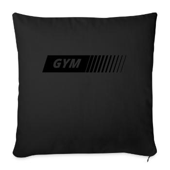 Course de logo de gym - Housse de coussin décorative 45 x 45 cm - noir - Devant