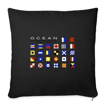 Ocean International Code Sea Flags, Marine Clothes - Sofa pillowcase 17,3'' x 17,3'' (45 x 45 cm) - black - Front