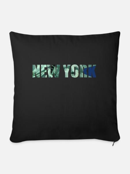 NEW YORK - Sofakissenbezug 45 x 45 cm - Schwarz