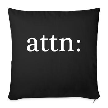 attn: Email Attention - Sofa pillowcase 17,3'' x 17,3'' (45 x 45 cm) - black - Front