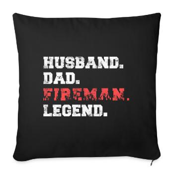 Fire brigade firefighter - Sofa pillowcase 17,3'' x 17,3'' (45 x 45 cm) - black - Front