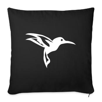 Kolibri Vogel fliegen Tier Natur Vögel Bunt Nektar - Sofakissenbezug 45 x 45 cm - Schwarz - Vorne