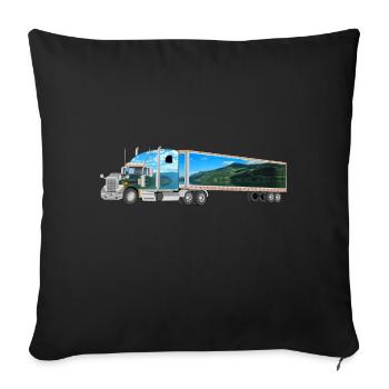 American truck, Norway fjords - Sofa pillowcase 17,3'' x 17,3'' (45 x 45 cm) - black - Front