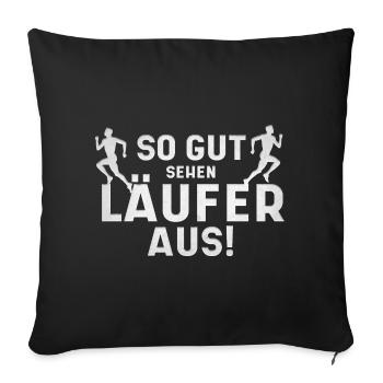 This is how good runners look - Sofa pillowcase 17,3'' x 17,3'' (45 x 45 cm) - black - Front