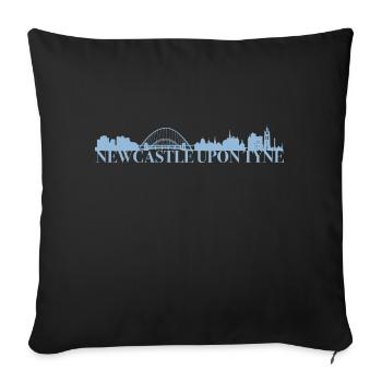 Newcastle Upon Tyne England Skyline idée de cadeau - Housse de coussin décorative 45 x 45 cm - noir - Devant