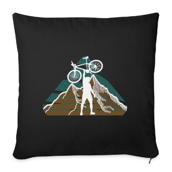 Vélo Vélo VTT VTT Vélo Sport Motif - Housse de coussin décorative 45 x 45 cm - noir - Devant