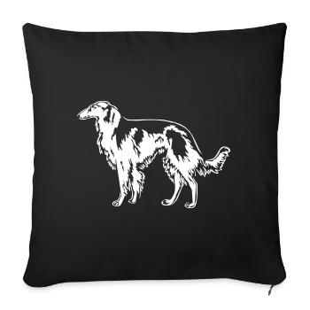 Barsoi « Édition Noire » - Housse de coussin décorative 45 x 45 cm - noir - Devant