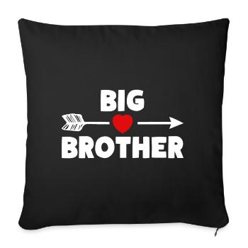 BIG BROTHER Frères et sœurs Cœur - Housse de coussin décorative 45 x 45 cm - noir - Devant