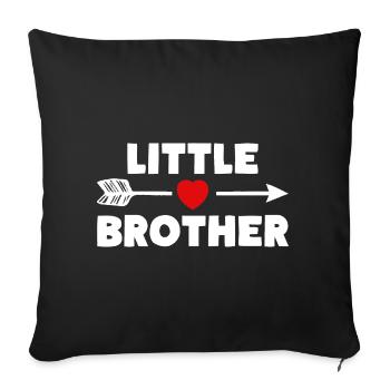 PETIT FRÈRE FRÈRE Et sœur Coeur - Housse de coussin décorative 45 x 45 cm - noir - Devant