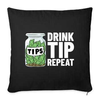 Barkeeper Trinkgeldgefäß Trinkgeld Kellner - Sofakissenbezug 45 x 45 cm - Schwarz - Vorne