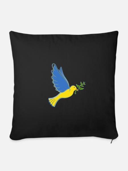 Unterstütze die Ukraine mit I stand with Ukraine - Sofakissenbezug 45 x 45 cm - Schwarz