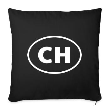 ch - Housse de coussin décorative 45 x 45 cm - noir - Devant