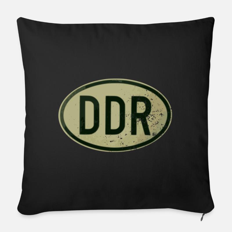 GDR - Retro - Ostalgie - Sofa pillowcase 17,3'' x 17,3'' (45 x 45 cm) - black