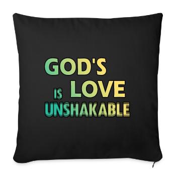 Foi : l’amour de Dieu est inébranlable - Housse de coussin décorative 45 x 45 cm - noir - Devant