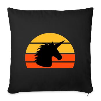 Unicorn in front of a half-sun - Sofa pillowcase 17,3'' x 17,3'' (45 x 45 cm) - black - Front