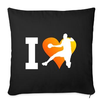 Handball handball players handball players - Sofa pillowcase 17,3'' x 17,3'' (45 x 45 cm) - black - Front