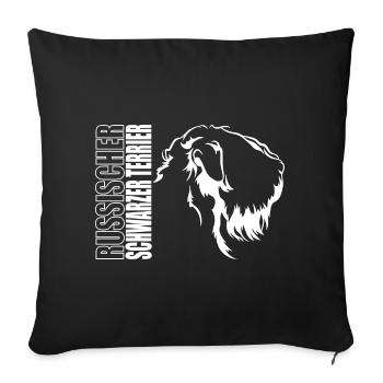 RUSSISCHER SCHWARZER TERRIER Profil Hunde Wilsigns - Sofakissenbezug 45 x 45 cm - Schwarz - Vorne