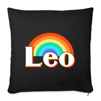 Signe du zodiaque Lion - Housse de coussin décorative 45 x 45 cm - noir - Devant