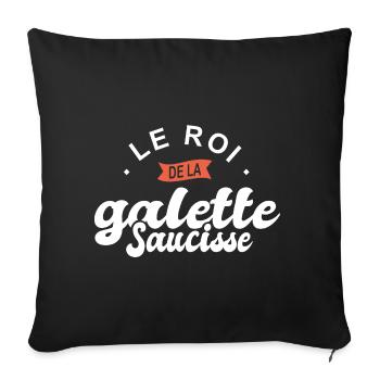 roi de la galette saucisse breton bretagne cuisine - Housse de coussin décorative 45 x 45 cm - noir - Devant
