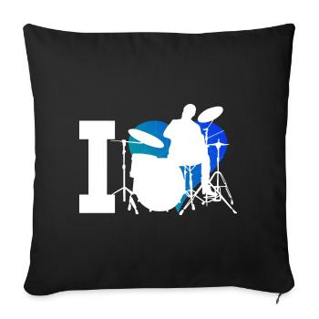 Drummer Drum Kit Percussionist Ladies Drumspi - Sofa pillowcase 17,3'' x 17,3'' (45 x 45 cm) - black - Front